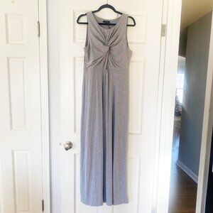 Gray Sleeveless Maxi Dress | Twist Front | Soft Stretch Knit | NWT